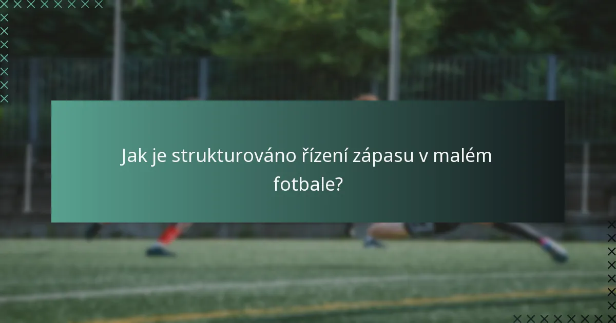 Jak je strukturováno řízení zápasu v malém fotbale?