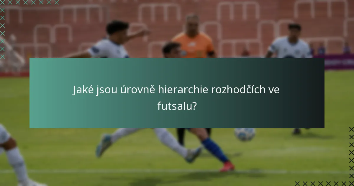 Jaké jsou úrovně hierarchie rozhodčích ve futsalu?